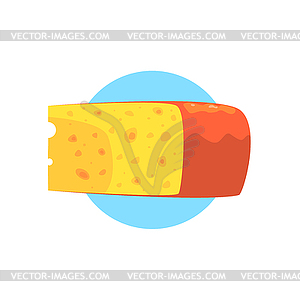Cheese Farm Product Colorful Sticker - vector clip art