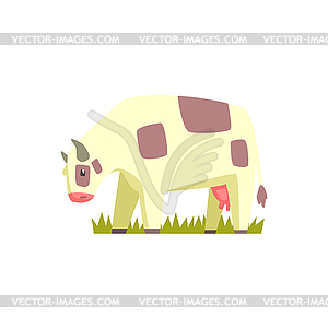 Chubby Cow Toy Farm Animal Cute Sticker - vector clipart