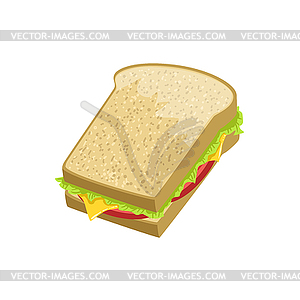 Sandwich Street Food Menu Item Realistic Detailed - vector image