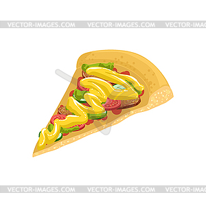 Pizza Slice Street Food Menu Item Realistic Detailed - vector clipart