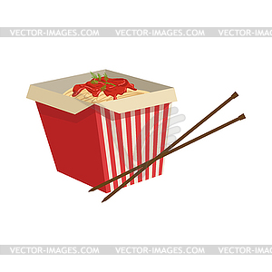 Noodles Street Food Menu Item Realistic Detailed - vector image