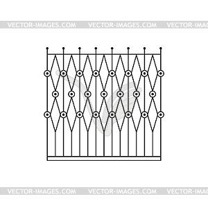 Geometric Grid Fencing Design - white & black vector clipart