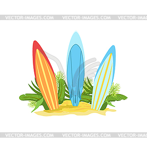 Surf Boards Hawaiian Vacation Classic Symbol - stock vector clipart