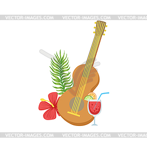 Guitar Hawaiian Vacation Classic Symbol - vector clip art