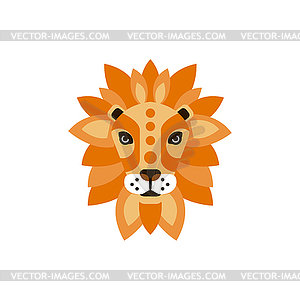 Лев африканских животных Стилизованный Геометрическая Голова - изображение в векторе