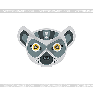 Lemur African Animals Stylized Geometric Head - vector image