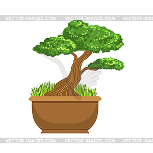 Bonsai Japanese Culture Symbol - vector image