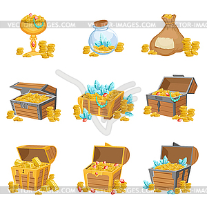 Treasure And Riches Set Of Graphic Design Elements - vector clipart
