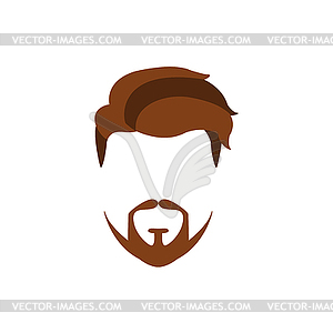 Hipster Male Hair and Facial Style With Extended - vector image