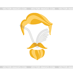 Hipster Male Hair and Facial Style With Imperial - vector clip art