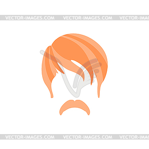 Hipster Male Hair and Facial Style With Hippie - vector image