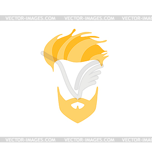 Hipster Male Hair and Facial Style With Full Blond - vector EPS clipart