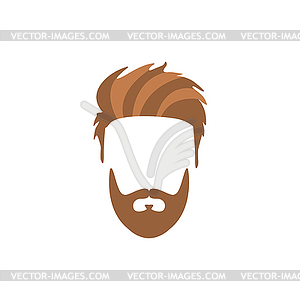 Hipster Male Hair and Facial Style With Staline - vector clip art