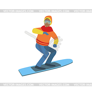 Guy On Snowboard Winter Sports - vector clip art