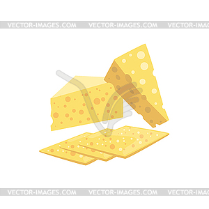 Swiss Cheese Set Of Pizza Ingredients - vector clipart