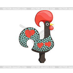 Rooster Of Barcelos Painted Souvenir Portuguese - vector clipart