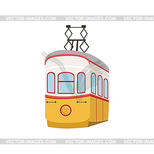 Public Funicular In Lisbon Portuguese Famous Symbol - vector clip art