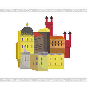 Старый город Архитектура Португальский известный символ - клипарт Royalty-Free