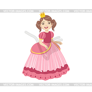 Маленькая девочка с Ponytails в костюме Сказке - изображение в векторе