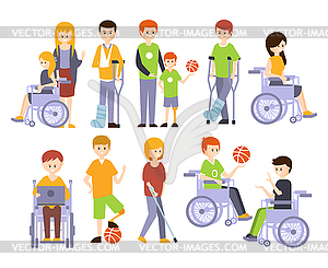 Physically Handicapped People Living Full Happy Lif - vector clipart