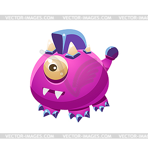 Violet Фантастическая Дружественные Бескрылый Pet Дракон - векторное графическое изображение