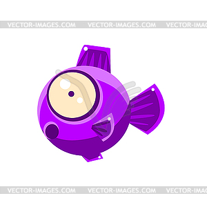 Violet Потрясенный Фантастический аквариум тропических рыб - клипарт в формате EPS
