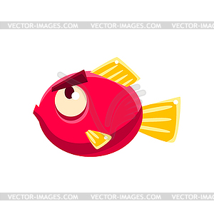 Stubborn Red Fantastic Aquarium Tropical Fish With - vector EPS clipart