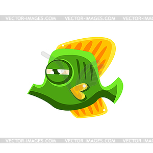 Determined Green Fantastic Aquarium Tropical - vector clipart