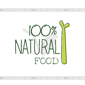 Fresh Vegan Food Promotional Sign With Asparagus Fo - vector image