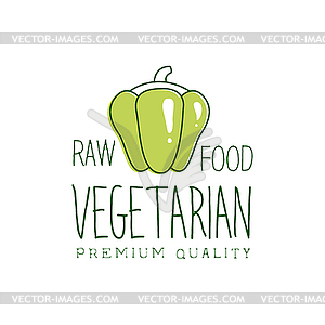 Fresh Vegan Food Promotional Sign With Sweet - vector clipart