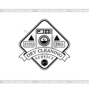 Black And White Sign For Laundry And Dry Cleaning - vector image