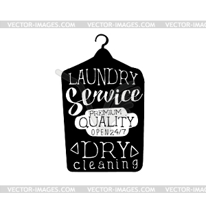 Black And White Sign For Laundry And Dry Cleaning - vector clipart