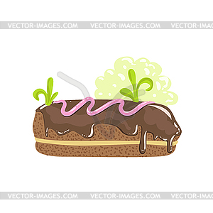 Classic Chocolate Eclair Sweet Pastry Fantasy - vector clipart