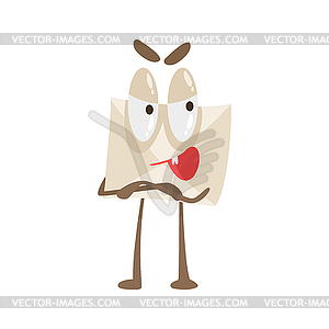 Told You So Humanized Letter Paper Envelop Cartoon - vector image