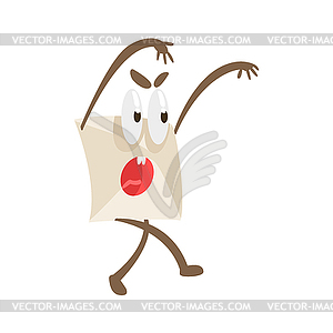 Intimidating Humanized Letter Paper Envelop - vector image
