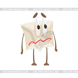 Quivering Lips Humanized Letter Paper Envelop - vector image