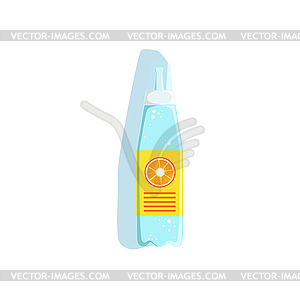 Hydrating Water Sports Orange Drink In Plastic - vector clip art