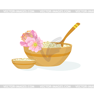 Bowl With Handmade Natural Cosmetic Product For - vector image