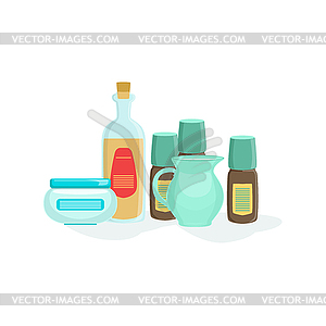 Natural Cosmetics And Skincare Product Line - vector image