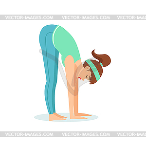 Standing Forward Bend Uttanasana Yoga Pose - royalty-free vector image