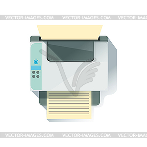 Laser Printer Office Worker Desk Element, Part Of - vector clipart / vector image