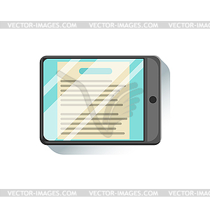 Tablet With Document To Read On Screen Office Worke - vector clip art