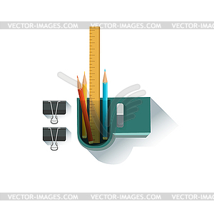 Ручки и карандаши Организатор Офис Рабочий стол - графика в векторном формате