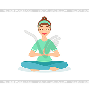 Lotus With Praying Hands Padmasana Yoga Pose - vector image