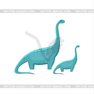 Синий Brahiosaurus динозавр доисторический монстр - векторный клипарт EPS