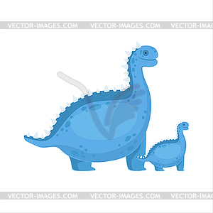 Chubby Blue Iguanodon Dinosaur Prehistoric Monster - vector clipart