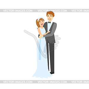 Bride And Groom Newlywed Couple In Traditional - vector clip art