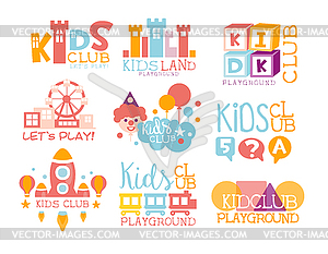 Kids Land Playground And Entertainment Club Set Of - vector clip art