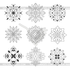 Regular Shape Doodle Ornamental Figures In - vector image