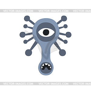 Blue Lon Face Aggressive Malignant Bacteria - vector clipart